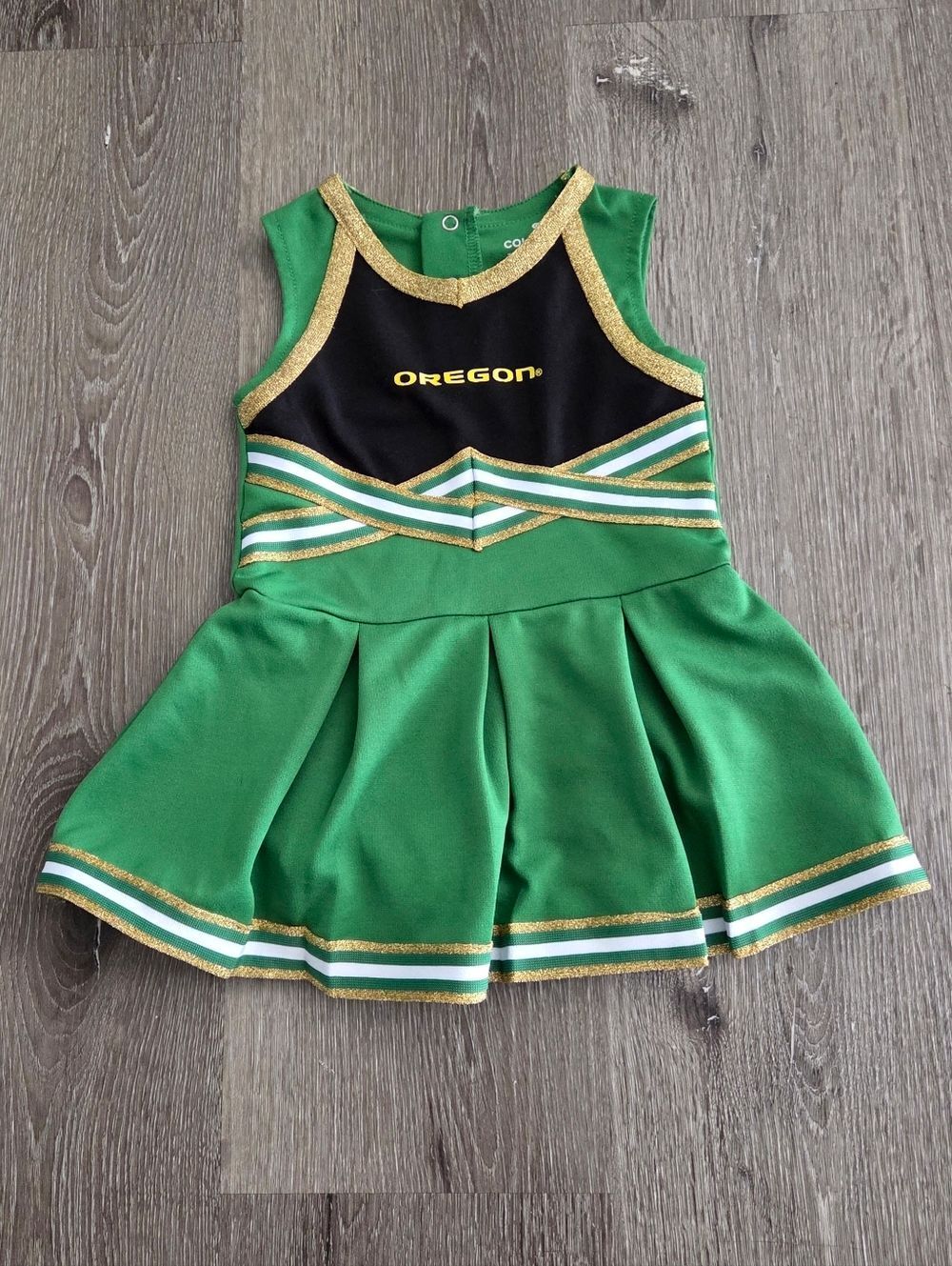 Girls Infant Colosseum Green Oregon Ducks Lollipop Park Cheer Dress - 12-18M